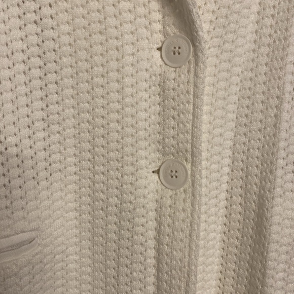 Amina Rubinacci Made in Italy Knit Two Button Blazer. Size 46 Color White - Picture 3 of 10